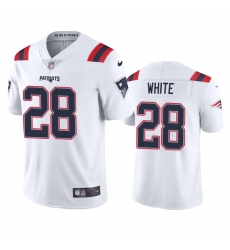 Nike New England Patriots #28 James White Men's White 2020 Vapor Limited Jersey