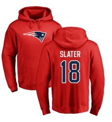 NFL Nike New England Patriots #18 Matthew Slater Red Name & Number Logo Pullover Hoodie