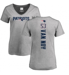 NFL Women's Nike New England Patriots #53 Kyle Van Noy Ash Backer V-Neck T-Shirt