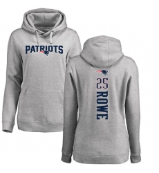 NFL Women's Nike New England Patriots #25 Eric Rowe Ash Backer Pullover Hoodie