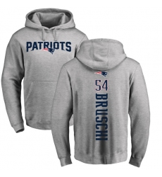 NFL Nike New England Patriots #54 Tedy Bruschi Ash Backer Pullover Hoodie