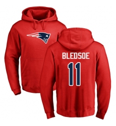 NFL Nike New England Patriots #11 Drew Bledsoe Red Name & Number Logo Pullover Hoodie