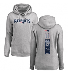 NFL Women's Nike New England Patriots #11 Drew Bledsoe Ash Backer Pullover Hoodie