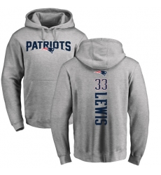 NFL Nike New England Patriots #33 Dion Lewis Ash Backer Pullover Hoodie