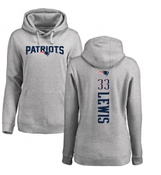 NFL Women's Nike New England Patriots #33 Dion Lewis Ash Backer Pullover Hoodie