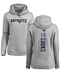 NFL Women's Nike New England Patriots #14 Brandin Cooks Ash Backer Pullover Hoodie