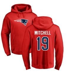 NFL Nike New England Patriots #19 Malcolm Mitchell Red Name & Number Logo Pullover Hoodie