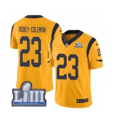 Men's Nike Los Angeles Rams #23 Nickell Robey-Coleman Limited Gold Rush Vapor Untouchable Super Bowl LIII Bound NFL Jersey