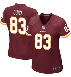Women's Nike Washington Redskins #83 Brian Quick Game Burgundy Red Team Color NFL Jersey