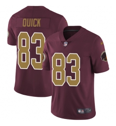 Youth Nike Washington Redskins #83 Brian Quick Burgundy Red/Gold Number Alternate 80TH Anniversary Vapor Untouchable Limited Player NFL Jersey