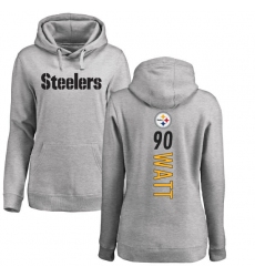 NFL Women's Nike Pittsburgh Steelers #90 T. J. Watt Ash Backer Pullover Hoodie