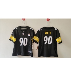 Women's Pittsburgh Steelers #90 T. J. Watt F.U.S.E. Black Vapor Football Stitched Jersey