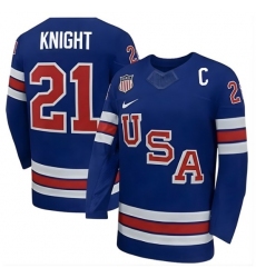 Men's USA #21 Knight Royal 2026 With C Stitched Hockey Jersey