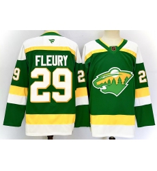 Men's Minnesota Wild #29 Marc-Andre Fleury Green 2024-25 Alternate Stitched Hockey Jersey