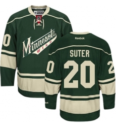 Youth Reebok Minnesota Wild #20 Ryan Suter Premier Green Third NHL Jersey