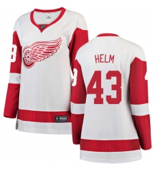 Women's Detroit Red Wings #43 Darren Helm Authentic White Away Fanatics Branded Breakaway NHL Jersey