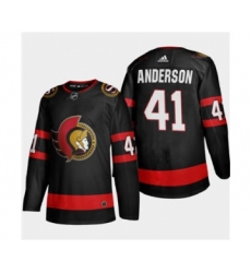 Men's Ottawa Senators #41 Craig Anderson Black 2020-21 Authentic Player Away Stitched Hockey Jersey
