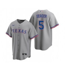 Men's Texas Rangers #5 Corey Seager Gray Cool Base Stitched Baseball Jersey