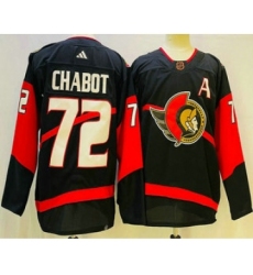 Men's Ottawa Senators #72 Thomas Chabot Black 2022 Reverse Retro Authentic Jersey
