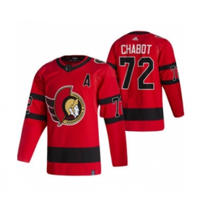 Men's Ottawa Senators #72 Thomas Chabot Red 2020-21 Reverse Retro Alternate Hockey Jersey