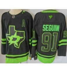 Men's Dallas Stars #91 Tyler Seguin Black Alternate Authentic Jersey