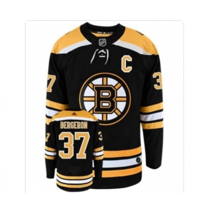 Men's Patrice Bergeron #37 with C patch Bruins Reverse Retro Special Edition Black Jersey