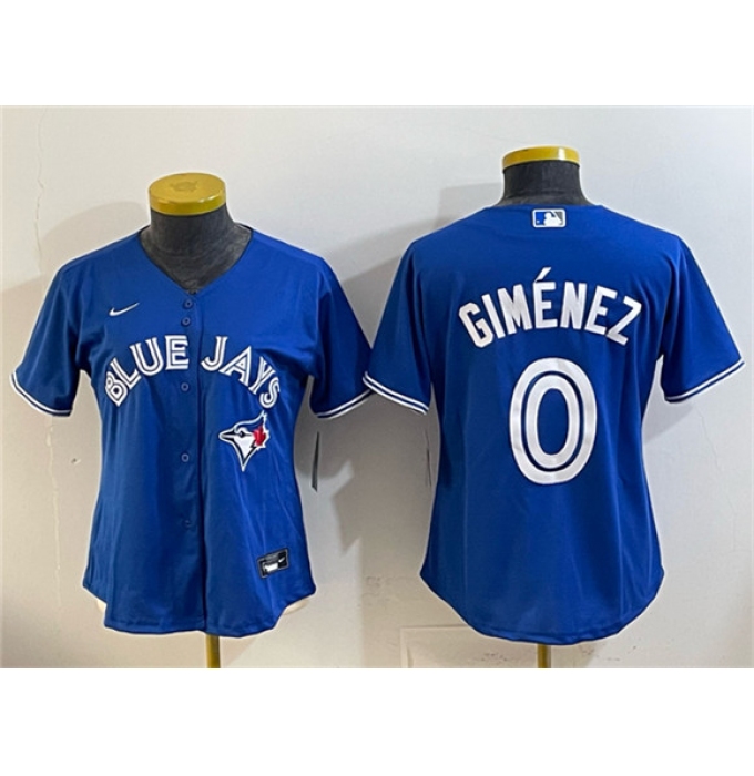 Youth Toronto Blue Jays #0 Andrés Giménez Blue Cool Base Stitched Baseball Jersey