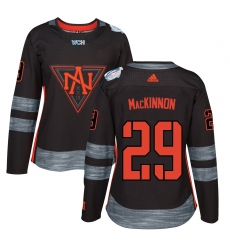 Women's Adidas Team North America #29 Nathan MacKinnon Premier Black Away 2016 World Cup of Hockey Jersey