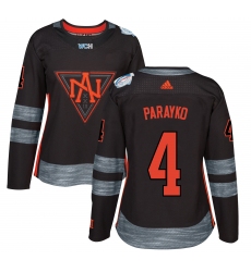 Women's Adidas Team North America #4 Colton Parayko Premier Black Away 2016 World Cup of Hockey Jersey