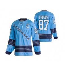 Men's Pittsburgh Penguins #87 Sidney Crosby 2022 Blue Classics Stitched Jersey