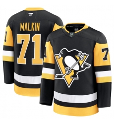 Men's Pittsburgh Penguins #71 Evgeni Malkin Black 2024-25 Home Stitched Hockey Jersey