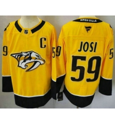 Men's Nashville Predators #59 Roman Josi Yellow Authentic Jersey