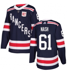 Youth Adidas New York Rangers #61 Rick Nash Authentic Navy Blue 2018 Winter Classic NHL Jersey