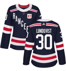 Women's Adidas New York Rangers #30 Henrik Lundqvist Authentic Navy Blue 2018 Winter Classic NHL Jersey