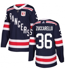 Men's Adidas New York Rangers #36 Mats Zuccarello Authentic Navy Blue 2018 Winter Classic NHL Jersey