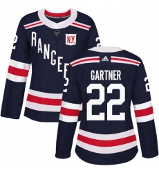 Women's Adidas New York Rangers #22 Mike Gartner Authentic Navy Blue 2018 Winter Classic NHL Jersey