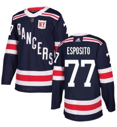 Men's Adidas New York Rangers #77 Phil Esposito Authentic Navy Blue 2018 Winter Classic NHL Jersey