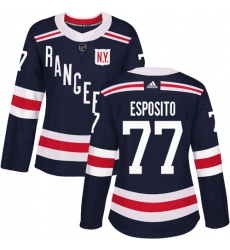 Women's Adidas New York Rangers #77 Phil Esposito Authentic Navy Blue 2018 Winter Classic NHL Jersey