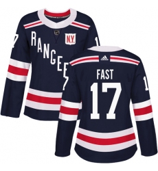 Women's Adidas New York Rangers #17 Jesper Fast Authentic Navy Blue 2018 Winter Classic NHL Jersey