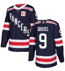 Men's Adidas New York Rangers #9 Adam Graves Authentic Navy Blue 2018 Winter Classic NHL Jersey