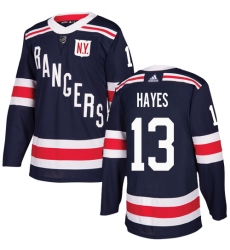 Men's Adidas New York Rangers #13 Kevin Hayes Authentic Navy Blue 2018 Winter Classic NHL Jersey