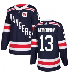 Men's Adidas New York Rangers #13 Sergei Nemchinov Authentic Navy Blue 2018 Winter Classic NHL Jersey