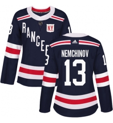 Women's Adidas New York Rangers #13 Sergei Nemchinov Authentic Navy Blue 2018 Winter Classic NHL Jersey