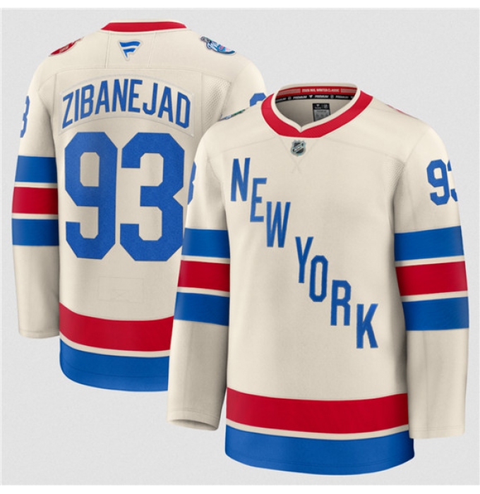 Men's New York Rangers #93 Mika Zibanejad Cream 2026 Winter Classic Stitched Hockey Jersey