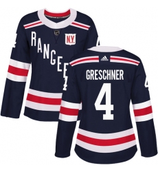 Women's Adidas New York Rangers #4 Ron Greschner Authentic Navy Blue 2018 Winter Classic NHL Jersey