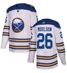 Men's Adidas Buffalo Sabres #26 Matt Moulson Authentic White 2018 Winter Classic NHL Jersey