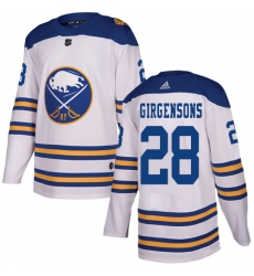 Men's Adidas Buffalo Sabres #28 Zemgus Girgensons Authentic White 2018 Winter Classic NHL Jersey