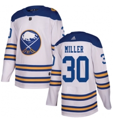 Men's Adidas Buffalo Sabres #30 Ryan Miller Authentic White 2018 Winter Classic NHL Jersey