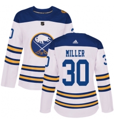 Women's Adidas Buffalo Sabres #30 Ryan Miller Authentic White 2018 Winter Classic NHL Jersey