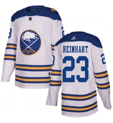 Men's Adidas Buffalo Sabres #23 Sam Reinhart Authentic White 2018 Winter Classic NHL Jersey